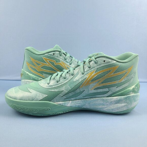 Puma MB.02 Mens Size 14 Lamelo Ball Lunar New Year Jade Green Gold 378284-01 main image 4